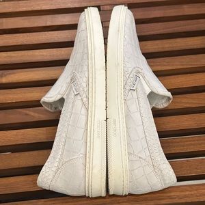 Jimmy Choo white leather loafers